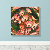 Pink African Daisies Abstrakt Floral Leinwanddruck (Insitu (Holzboden))