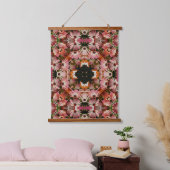 Pink African Daisies Blume Abstrakt Art Wandteppich Mit Holzrahmen (Schlafzimmer)