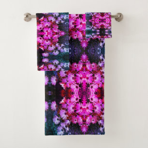 Pink African Daisy Blume Abstrakt Art Badhandtuch Set