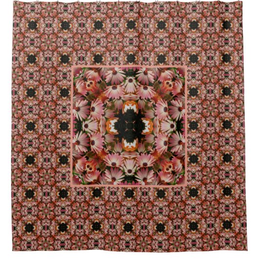 Pink African Daisy Blume Abstrakt Duschvorhang (Vorderseite)