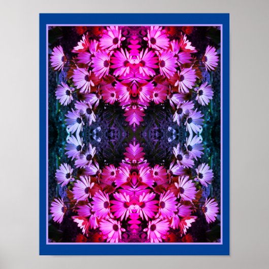 Pink African Daisy Blume Mirror Abstrakt Tinted Poster (Vorne)