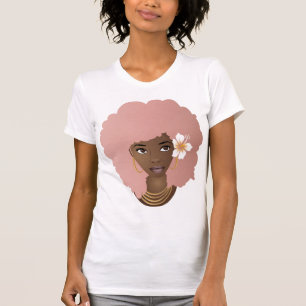 Pink Afro, Blume in ihrem Haar T - Shirt