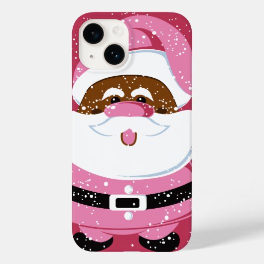 Pink Afroamerikanischer Weihnachtsmann Weihnachten Case-Mate iPhone Hülle (Rückseite)