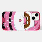 Pink Afroamerikanischer Weihnachtsmann Weihnachten Case-Mate iPhone Hülle (Rückseite (Horizontal))