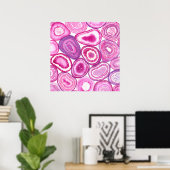 Pink agate Aquarell Poster (Heimbüro)