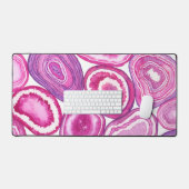 Pink agate Aquarell Schreibtischunterlage (Tastatur & Maus)
