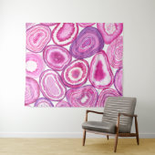 Pink agate Aquarell Wandteppich (Beispiel (Horizontal))