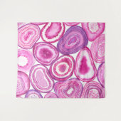 Pink agate Aquarell Wandteppich (Vorderseite (Horizontal))