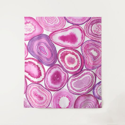 Pink agate Aquarell Wandteppich (Vorderseite)