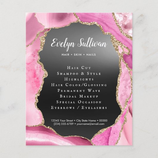 Pink Agate Black Foil Flyer (Vorne)