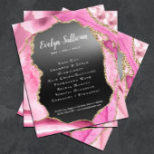 Pink Agate Black Foil Flyer
