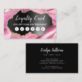 Pink agate Black-Foil-Treuekarte Visitenkarte (Vorne/Hinten)