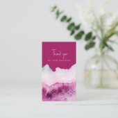 Pink agate Effekt danke Ihnen für Ihren Kauf Begleitkarte (Stehend Vorderseite)