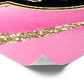 Pink Agate Geode Slices und Gold Glitzer Geburtsta Poster (Ecke)