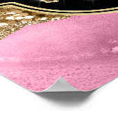 Pink Agate Geode Slices und Gold Glitzer Geburtsta Poster (Ecke)