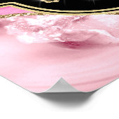 Pink Agate Geode Slices und Gold Glitzer Geburtsta Poster (Ecke)