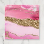 Pink Agate Geode Slices und Gold Glitzer Sweet 16 Geschenkanhänger (Rückseite)