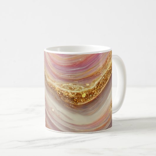 Pink Agate Geode Stone Kaffeetasse (VorderseiteRechts)