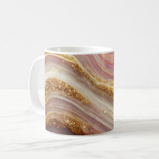 Pink Agate Geode Stone Kaffeetasse (Vorderseite Links)