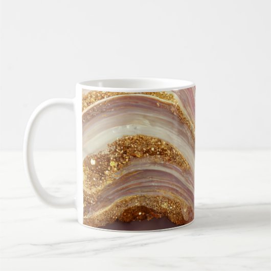 Pink Agate Geode Stone Kaffeetasse (Links)