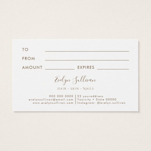 Pink-Agate-Geschenkkarte (Rückseite)