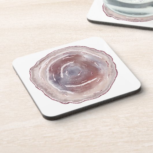 Pink Agate Getränkeuntersetzer (Linke Seite)