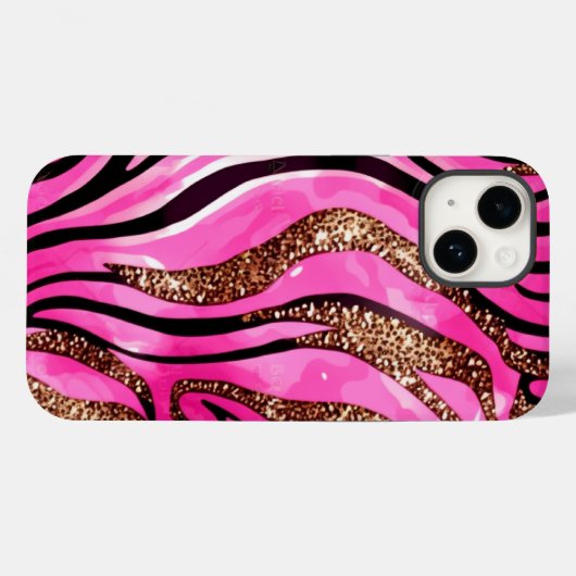 Pink Agate Glitzer iPhone Mate Tough Case (Rückseite (Horizontal))