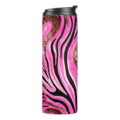 Pink Agate Glitzer Thermal Tumbler 12oz Thermosbecher (Nach links gedreht)