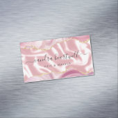 Pink Agate Gold Glitzer Luxus Magnetische Visitenkarte (Beispiel)