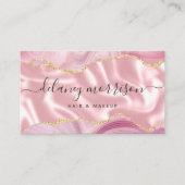 Pink Agate Gold Glitzer Luxus Visitenkarte (Vorderseite)