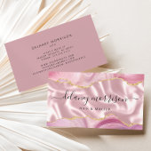 Pink Agate Gold Glitzer Luxus Visitenkarte