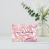 Pink Agate Gold Glitzer Luxus Visitenkarte (Stehend Vorderseite)