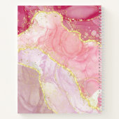 Pink Agate Gold Glitzer Marble Geode Notizblock (Rückseite)