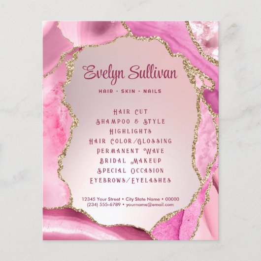 Pink Agate Imitats Foil Flyer (Vorne)