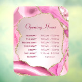 Pink Agate Imitats Foil Opening Stunden Fensterheb Fensteraufkleber (Blatt 3)