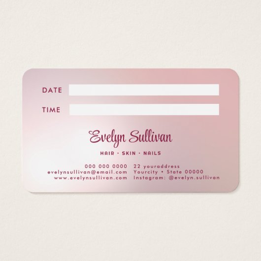 Pink Agate Imitats Fopointing Card (Rückseite)