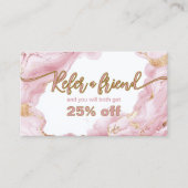 Pink Agate Marble Nagelsalon Referenzkarte Treuekarte (Vorderseite)