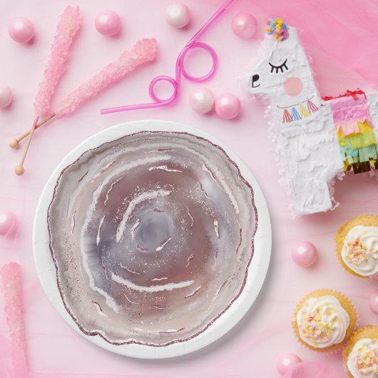 Pink Agate Pappteller (Party)