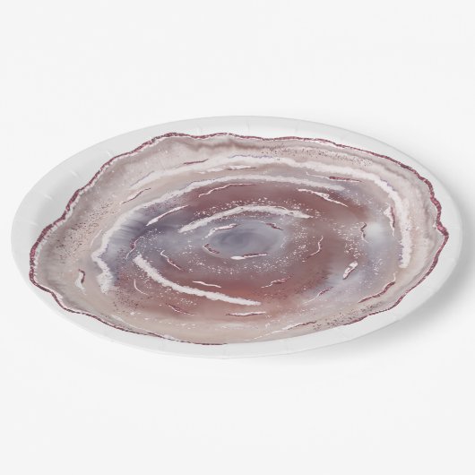 Pink Agate Pappteller (Schrägansicht)