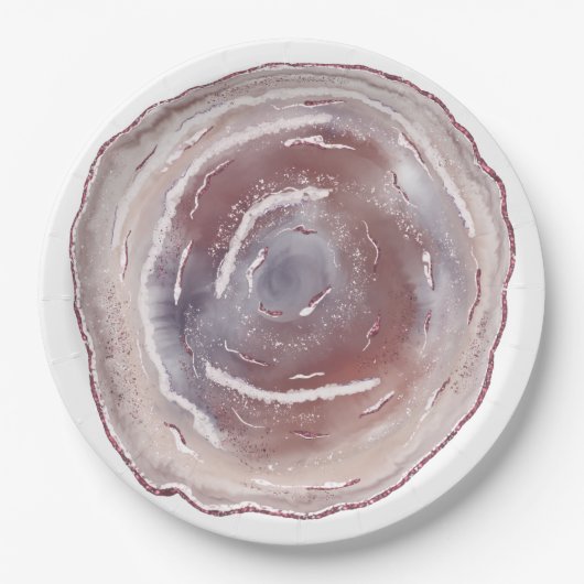 Pink Agate Pappteller (Vorderseite)