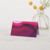 Pink agate Slice geode Hochzeit gefaltete Escort Platzkarte (Rückseite)