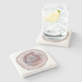 Pink Agate Steinuntersetzer (Seitenansicht)