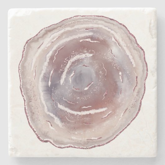 Pink Agate Steinuntersetzer (Vorderseite)