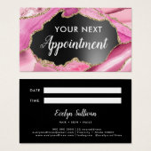 Pink Agate Terminkarte (Vorne & Hinten)