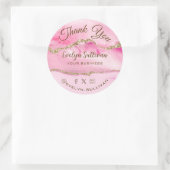 Pink Agate Vielen Dank Runder Aufkleber (Tasche)