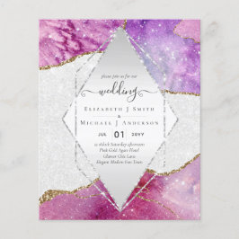 Pink AGATESparkles Wedding Invitations BUDGET Flyer