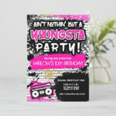 Pink Ain't Nothin', aber ein Hip Hop für das junge Einladung (Stehend Vorderseite)