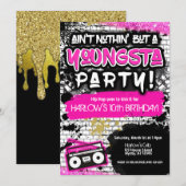 Pink Ain't Nothin', aber ein Hip Hop für das junge Einladung (Vorne/Hinten)