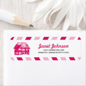 Pink Airmail Beach Hut RÜCKSENDEADRESSE Mailing (Insitu)