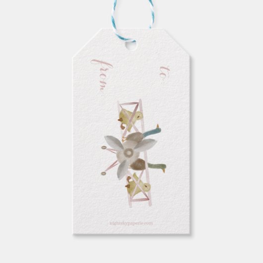 Pink Airplane Gift Tag Geschenkanhänger (Vorderseite)